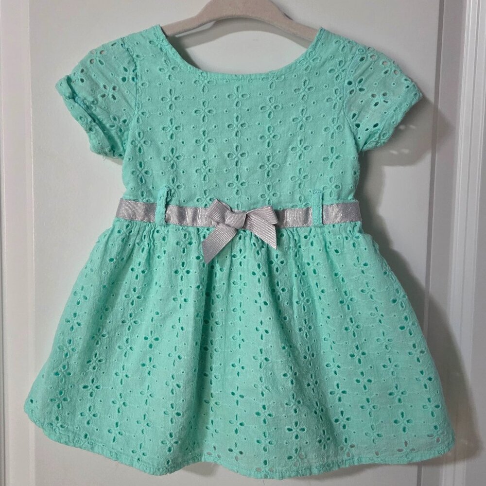 Easter Turquoise Baby Girl Dress, size 12 month